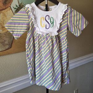 Mardi Gras Monogrammed Dress (cSj CJS)- Size 4